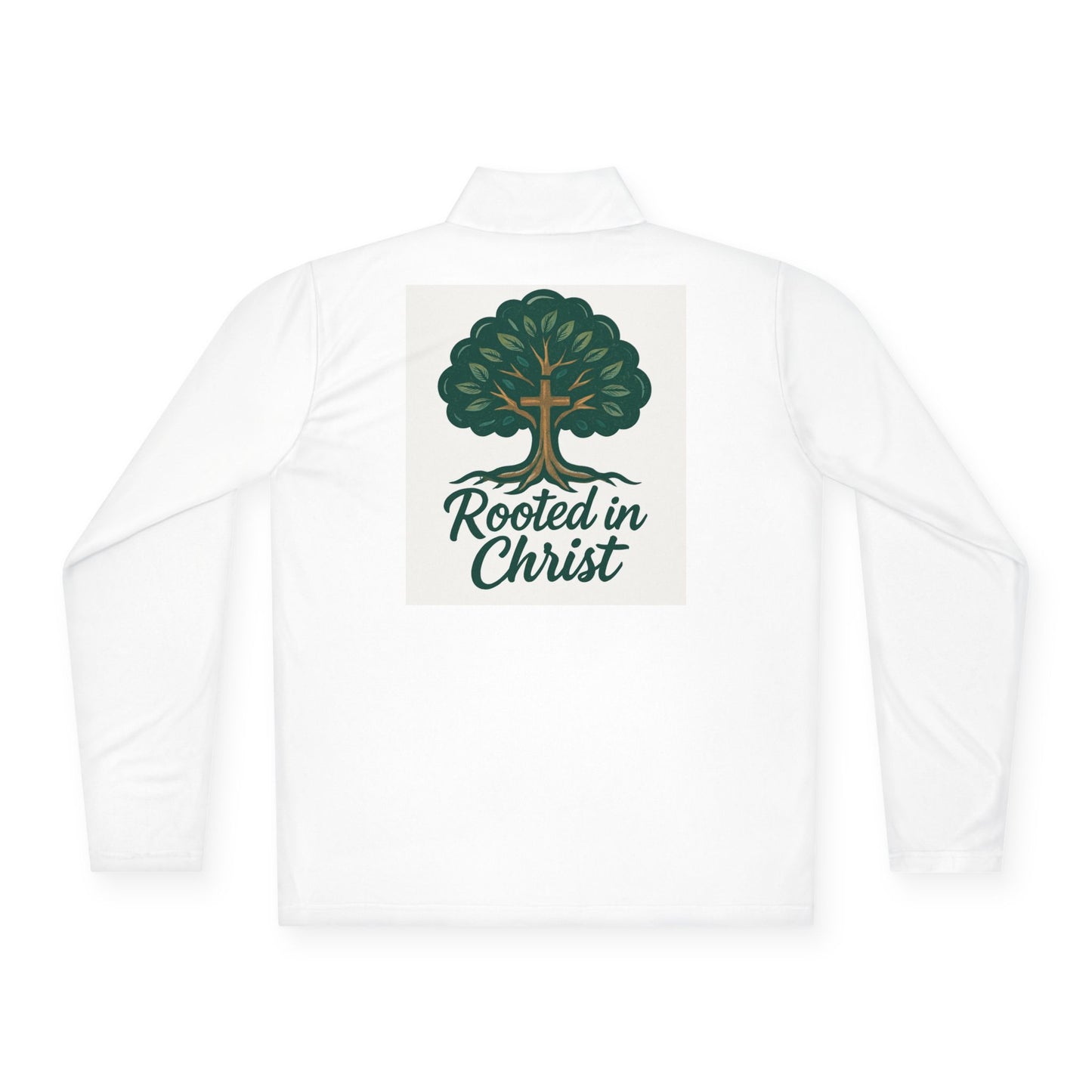 Rooted in Christ Unisex Quarter-Zip Pullover, Christian Clothing, Faith-Based Apparel, Outdoor Jacket, Inspirational Gift